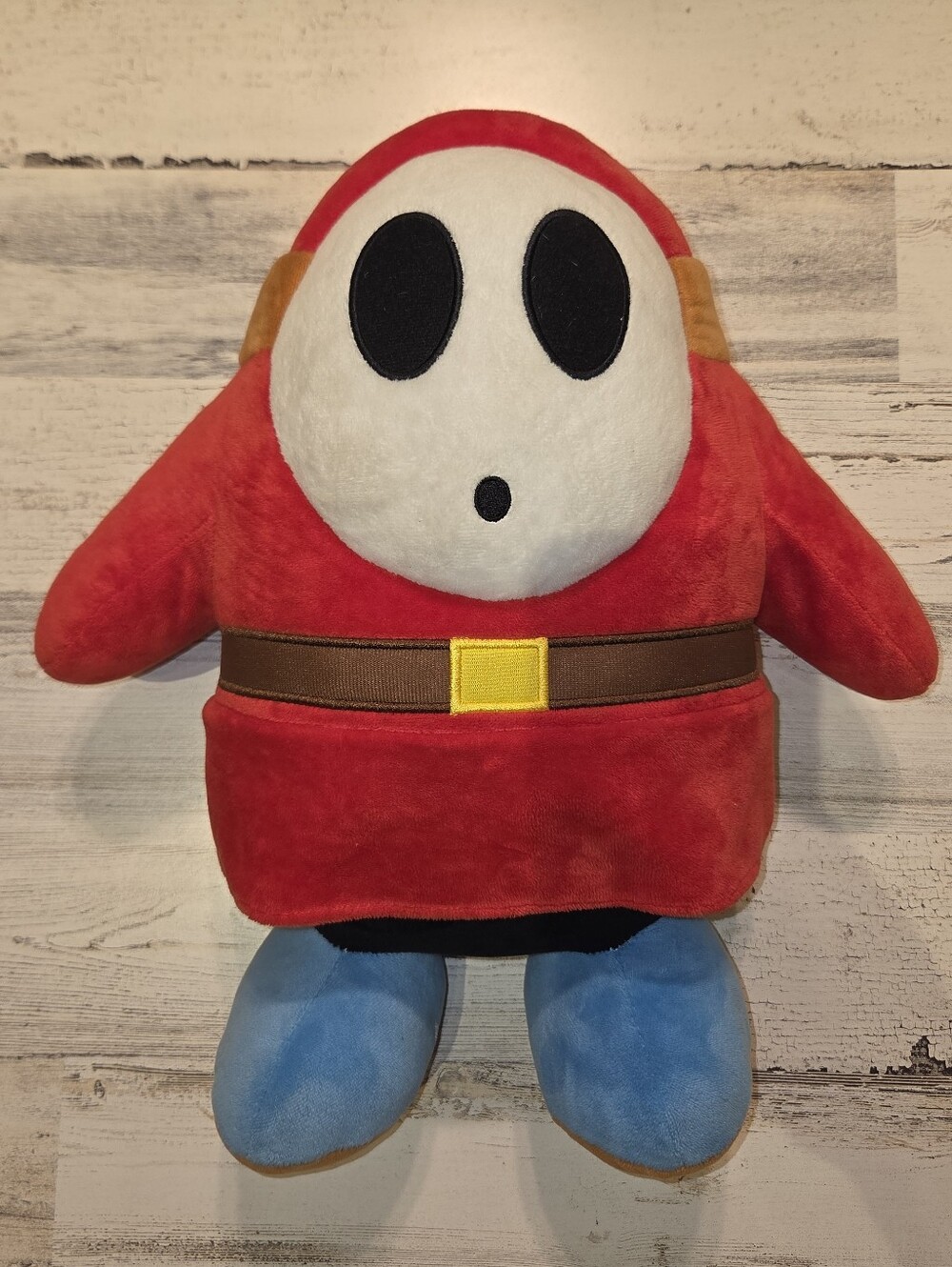 Nintendo Big Red Shy Guy Plush Stuffed Toy w/ Blue Feet Mario Cart / Party